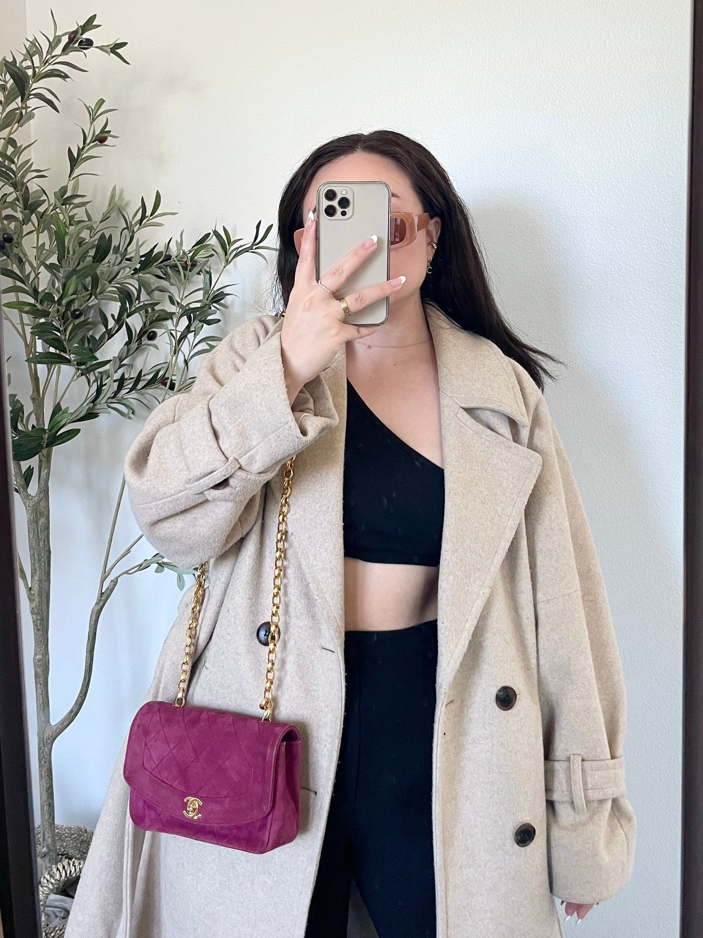 Extremely Rare Chanel Suede Mini Diana Bag