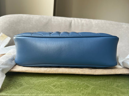 Gucci Aria GG Blue Marmont Small Shoulder Bag ( 1250)