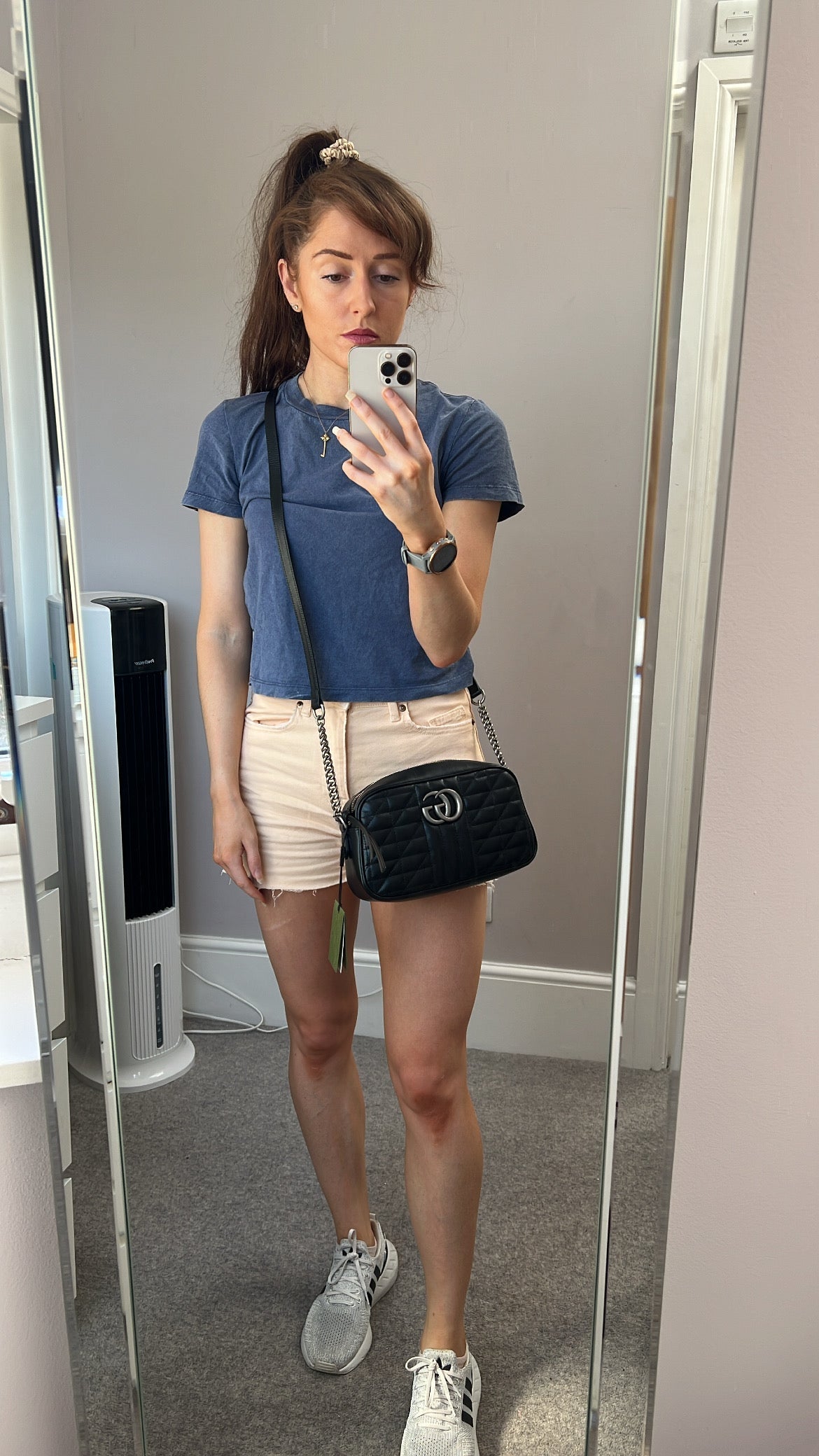 Gucci Aria GG Blue Marmont Small Shoulder Bag ( 1250)