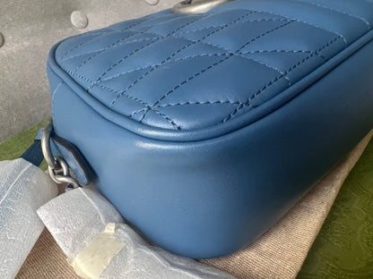 Gucci Aria GG Blue Marmont Small Shoulder Bag ( 1250)