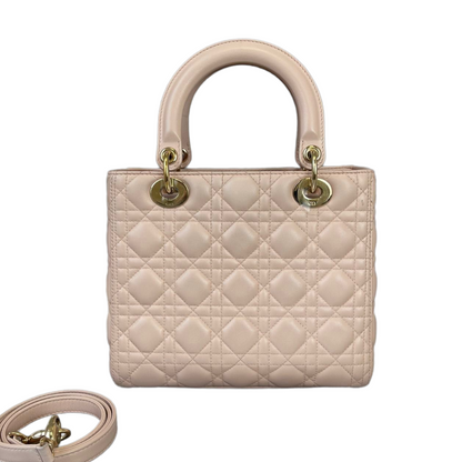 Cannage Lady Dior Medium Light Pink GHW