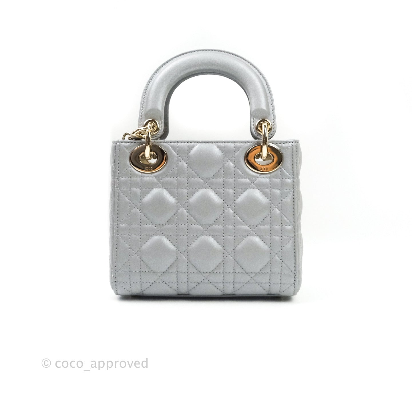 Christian Dior Calfskin Cannage Mini Lady Dior Grey