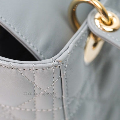 Christian Dior Lambskin My ABCDior Lady Dior Grey Gold Hardware