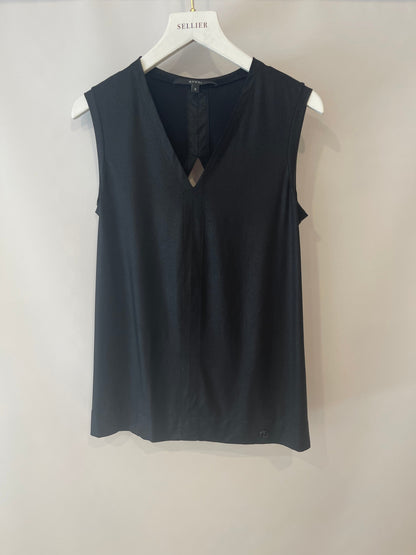 Gucci Black Shirt with Open Back and Small Black Gucci Logo Detail Size Small (UK 8)