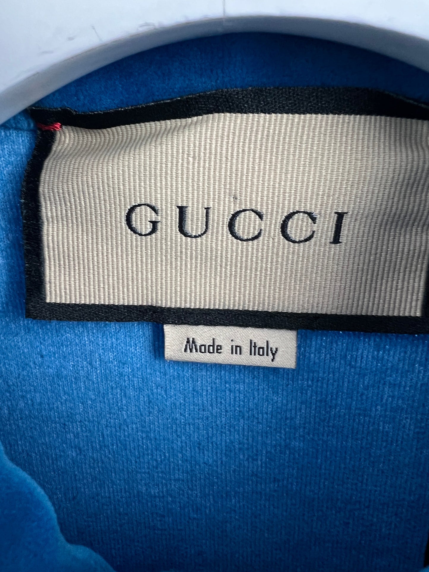 Gucci Blue Velour Quarter Zip Mini Dress with Pocket Detail Size XS (UK 6)