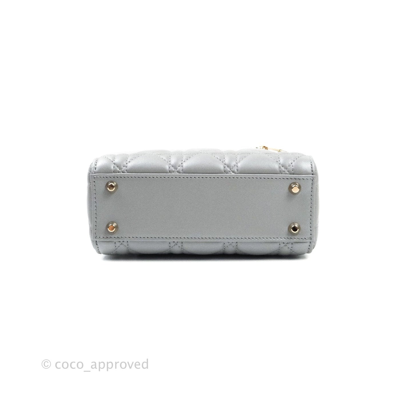 Christian Dior Calfskin Cannage Mini Lady Dior Grey