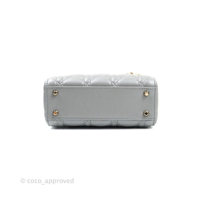 Christian Dior Calfskin Cannage Mini Lady Dior Grey
