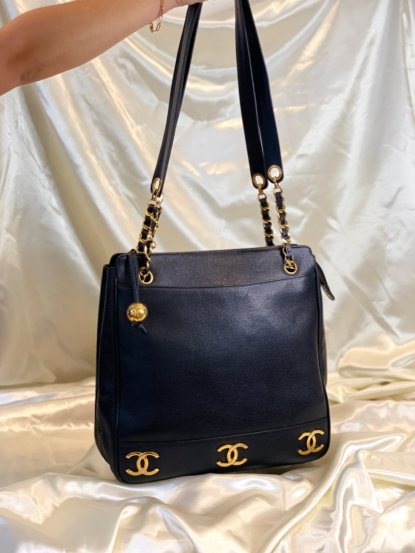 Chanel Caviar Logo Tote