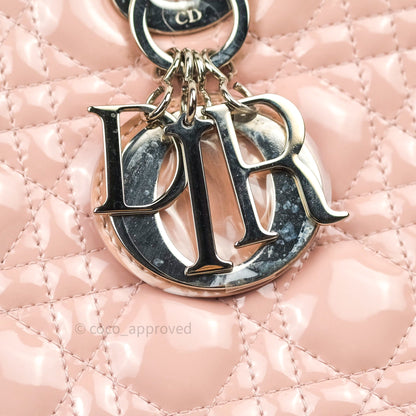 Christian Dior Patent Cannage Large Lady Dior Light Pink