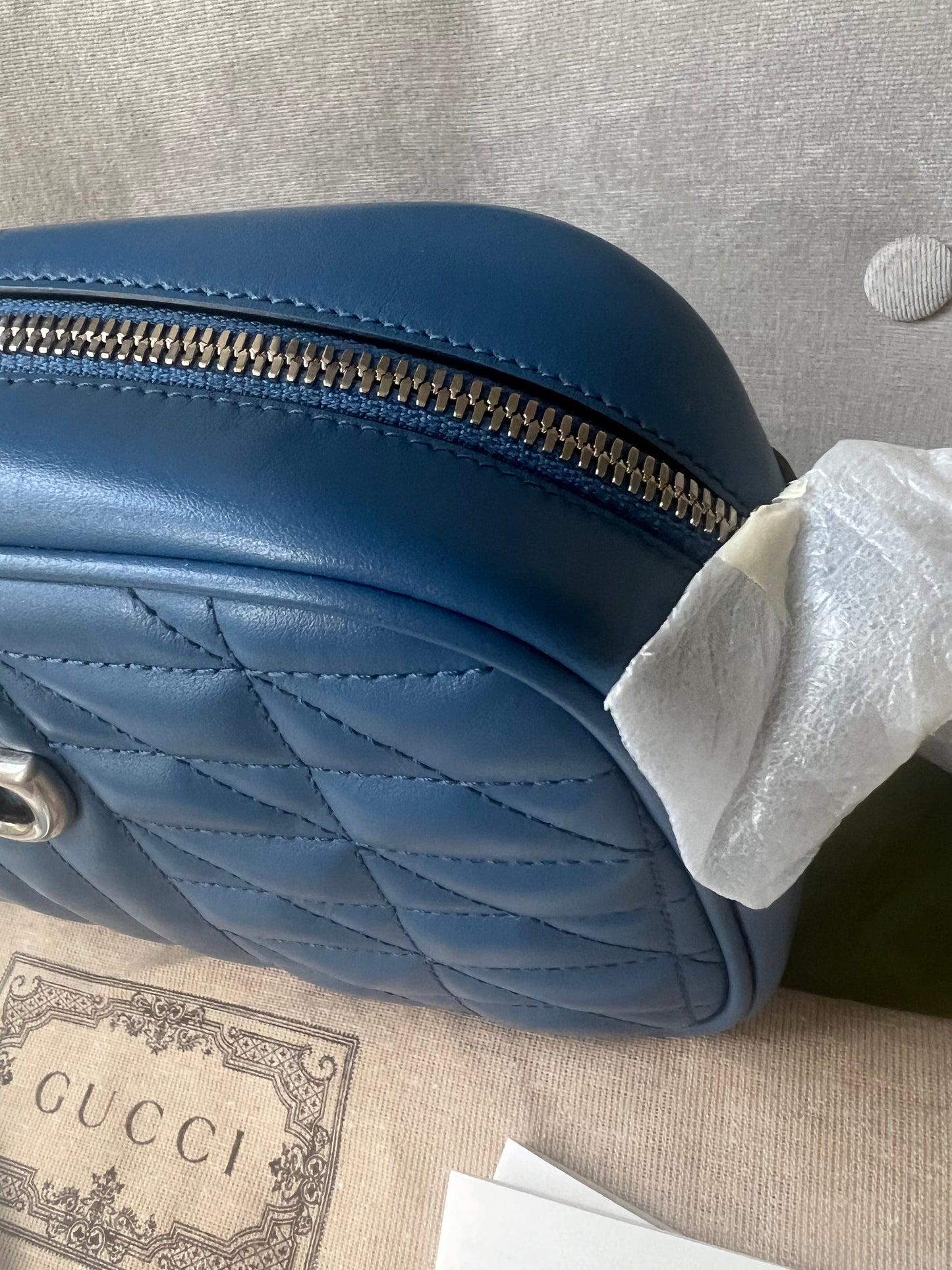 Gucci Aria GG Blue Marmont Small Shoulder Bag ( 1250)