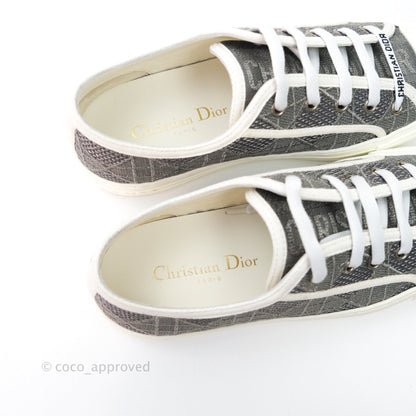 Christian Dior WalknDior Gray Cannage Embroidered Metallic Cotton