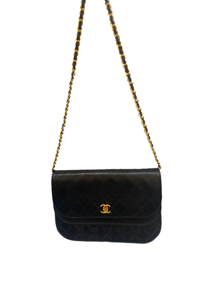 Chanel vintage dark blue quilted flap bag