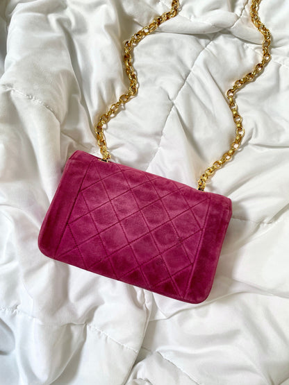 Extremely Rare Chanel Suede Mini Diana Bag