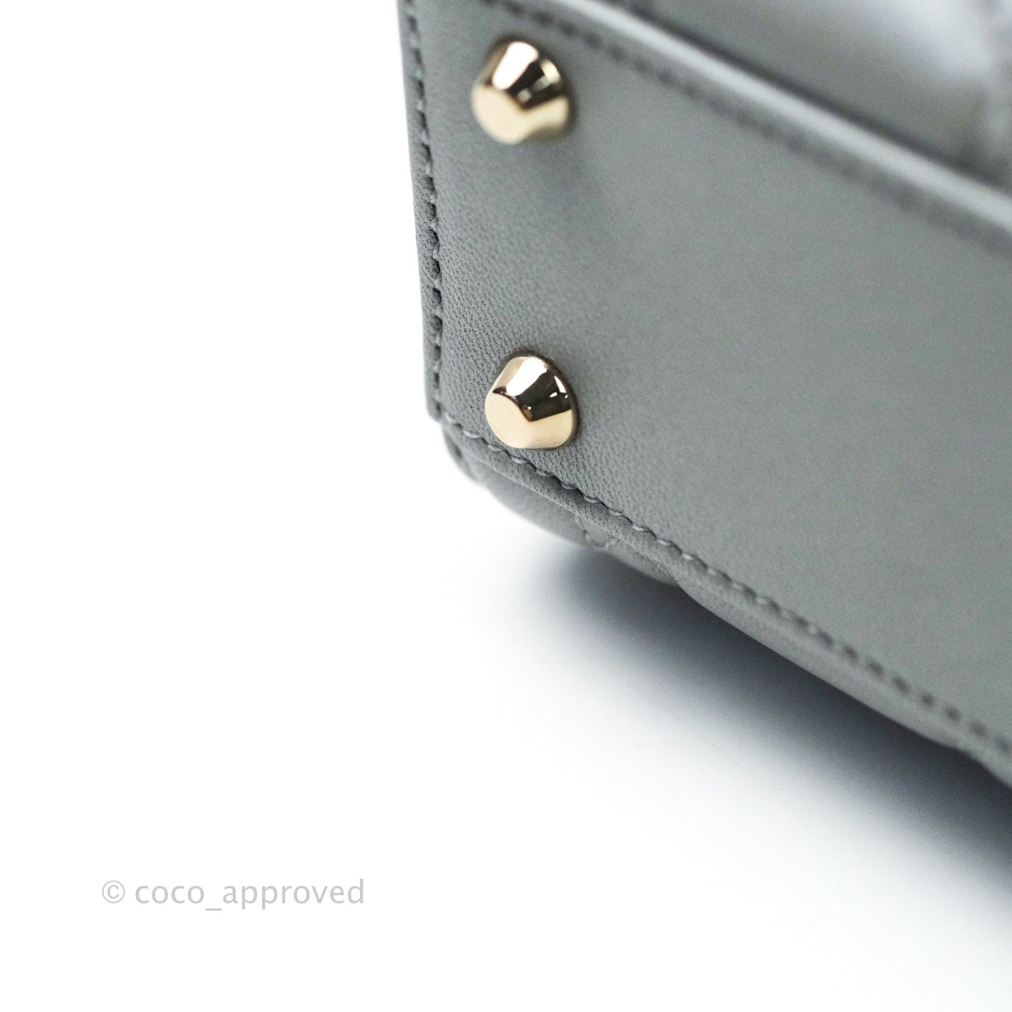 Christian Dior Calfskin Cannage Mini Lady Dior Grey