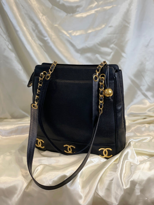 Chanel Caviar Logo Tote