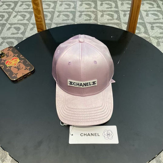 CHANEL BASEBALL HAT IN LIGHT PINK SILK SATIN 404864