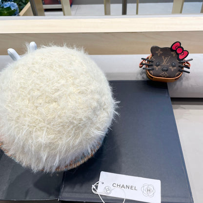 CHANEL BUCKET HAT IN BISQUE BEIGE LAMB FUR 419467