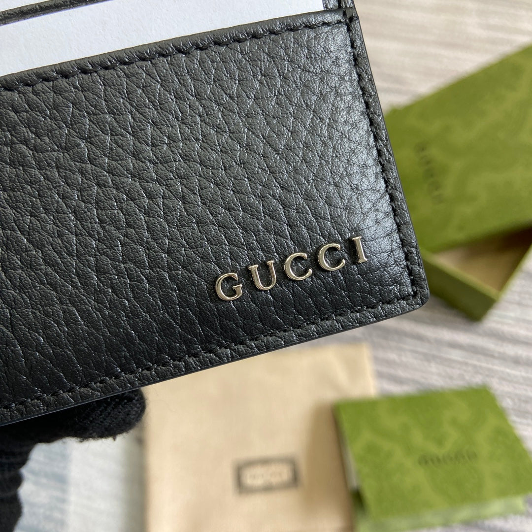 Gucci CARD HOLDER 10 IN BLACK CALFSKIN