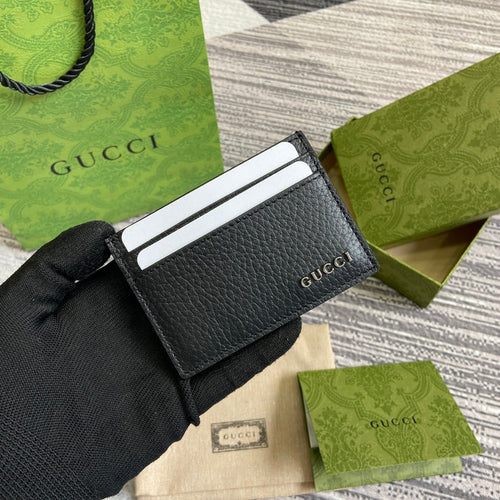 Gucci CARD HOLDER 10 IN BLACK CALFSKIN
