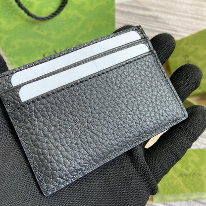 Gucci CARD HOLDER 10 IN BLACK CALFSKIN
