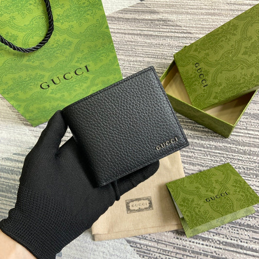 Gucci BIFOLD WALLET 11 IN BLACK CALFSKIN