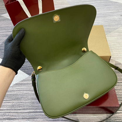 Gucci BLONDIE MEDIUM SHOULDER BAG 32 IN JUNIPER GREEN CALFSKIN AND SUEDE GOLD HARDWARE