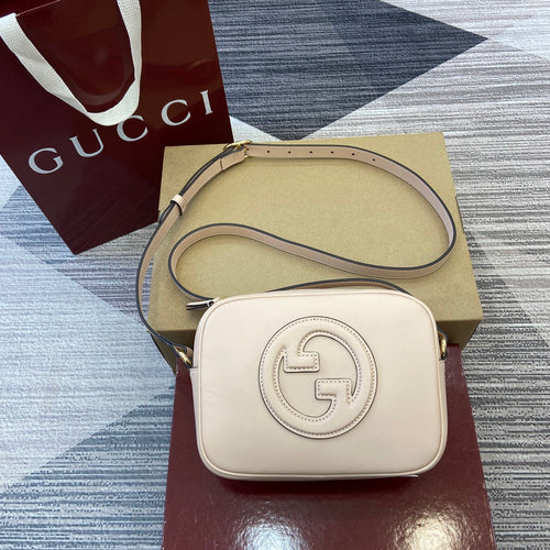 Gucci BLONDIE MINI SHOULDER BAG 21 IN WHITE CALFSKIN