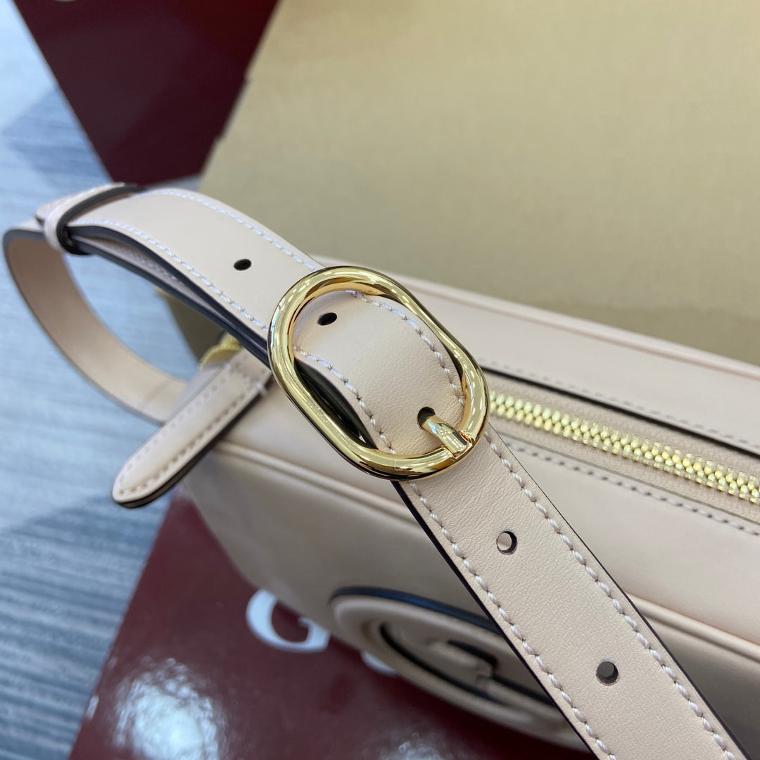 Gucci BLONDIE MINI SHOULDER BAG 21 IN WHITE CALFSKIN