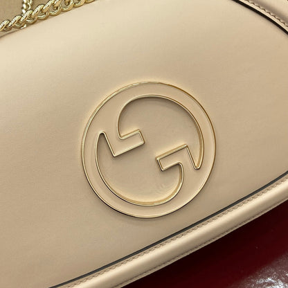 Gucci BLONDIE SMALL SHOULDER BAG 26 IN BEIGE CALFSKIN GOLD HARDWARE