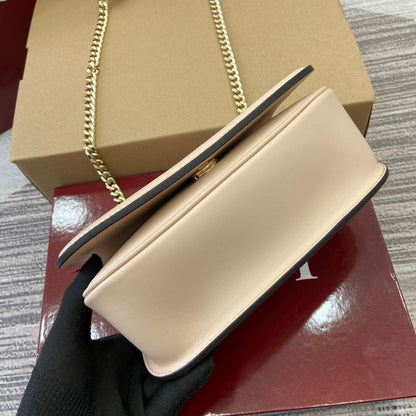 Gucci BLONDIE MINI SHOULDER BAG 21 IN BEIGE CALFSKIN GOLD HARDWARE
