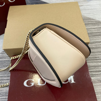 Gucci BLONDIE MINI SHOULDER BAG 21 IN BEIGE CALFSKIN GOLD HARDWARE
