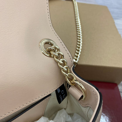 Gucci BLONDIE MINI SHOULDER BAG 21 IN BEIGE CALFSKIN GOLD HARDWARE
