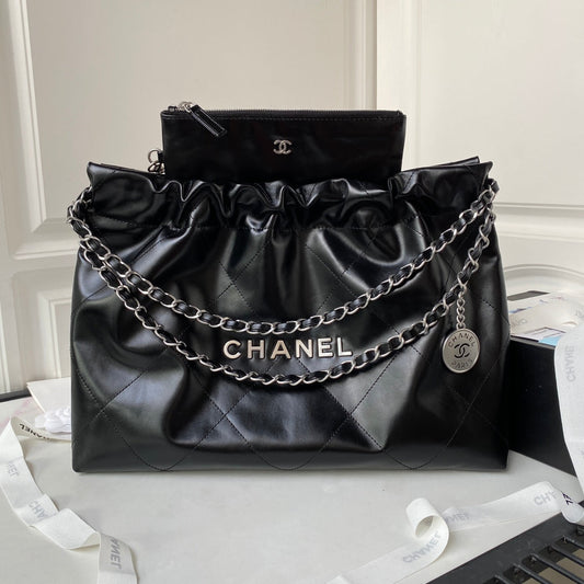 CHANEL 24C Hobo 22 bag 45cm Black Lambskin