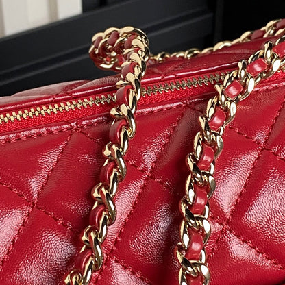 CHANEL 24K Camera Bag Red Calfskin Gold Hardware