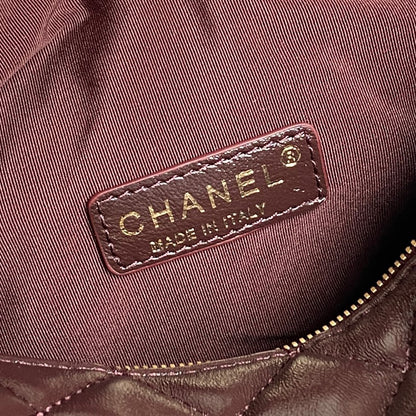 CHANEL 24K Camera Bag Burgundy Calfskin Gold Hardware