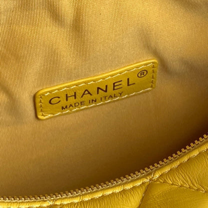 CHANEL 24K Camera Bag Yellow Calfskin Gold Hardware