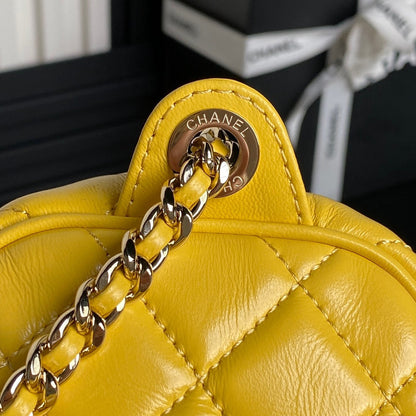 CHANEL 24K Camera Bag Yellow Calfskin Gold Hardware