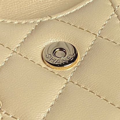 CHANEL 24K Camera Bag Beige Calfskin Gold Hardware