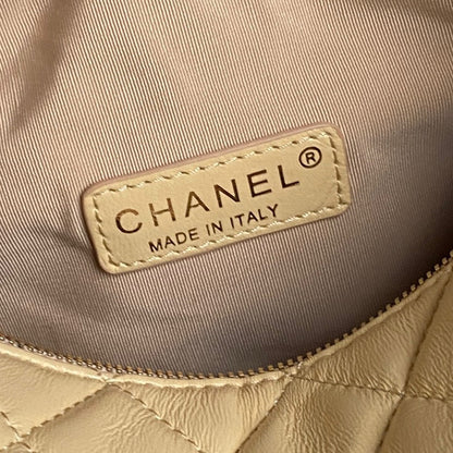 CHANEL 24K Camera Bag Beige Calfskin Gold Hardware