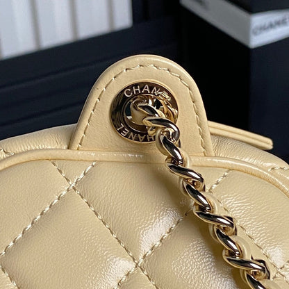 CHANEL 24K Camera Bag Beige Calfskin Gold Hardware