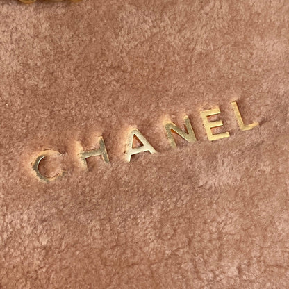 CHANEL 24K Hobo 22 Bag 39cm Brown Wool Fur