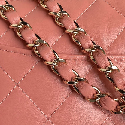 CHANEL 25C Clutch With Strap 21cm Light Pink Calfskin