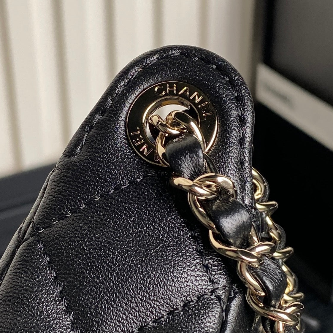 CHANEL 25C Clutch With Strap 21cm Black Calfskin
