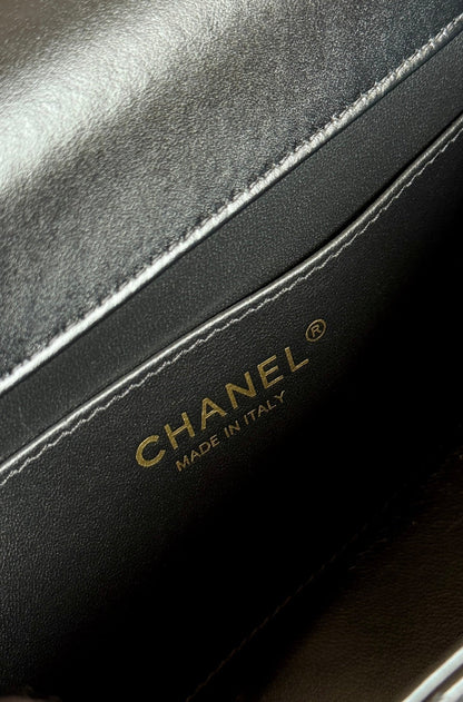 CHANEL Mini Flap 22cm Black Lambskin Gold Hardware