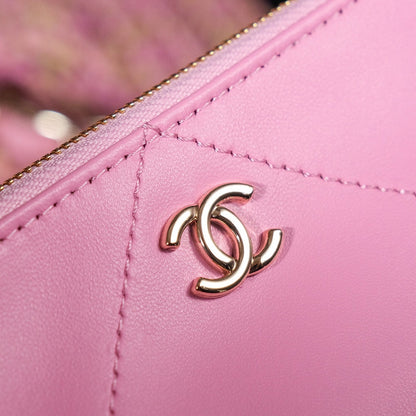 CHANEL coco beach bag 51cm pink raffia
