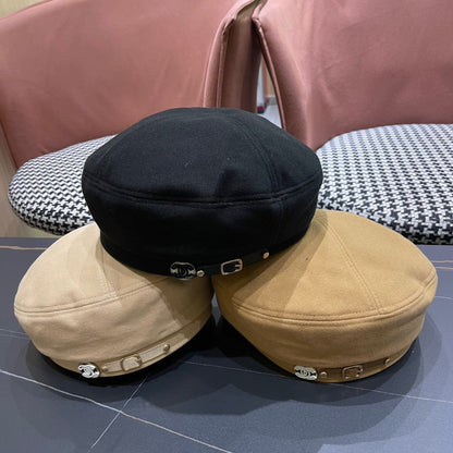CHANEL BERET HAT IN BLACK FABRIC 419385