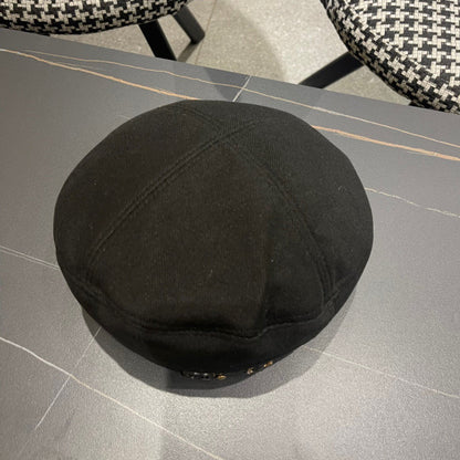 CHANEL BERET HAT IN BLACK FABRIC 419385