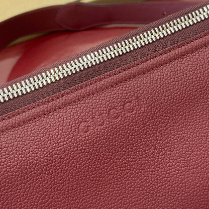 Gucci BODY SHOULDER BAG 40 IN BURGUNDY RED CALFSKIN SILVER HARDWARE