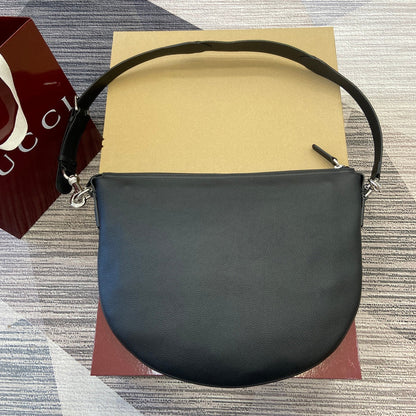 Gucci BODY SHOULDER BAG 40 IN BLACK CALFSKIN SILVER HARDWARE