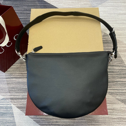 Gucci BODY SHOULDER BAG 40 IN BLACK CALFSKIN SILVER HARDWARE